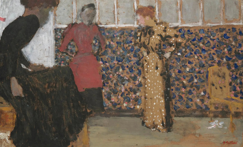 Sisätila, kolme naista keskustelemassa - Édouard Vuillard