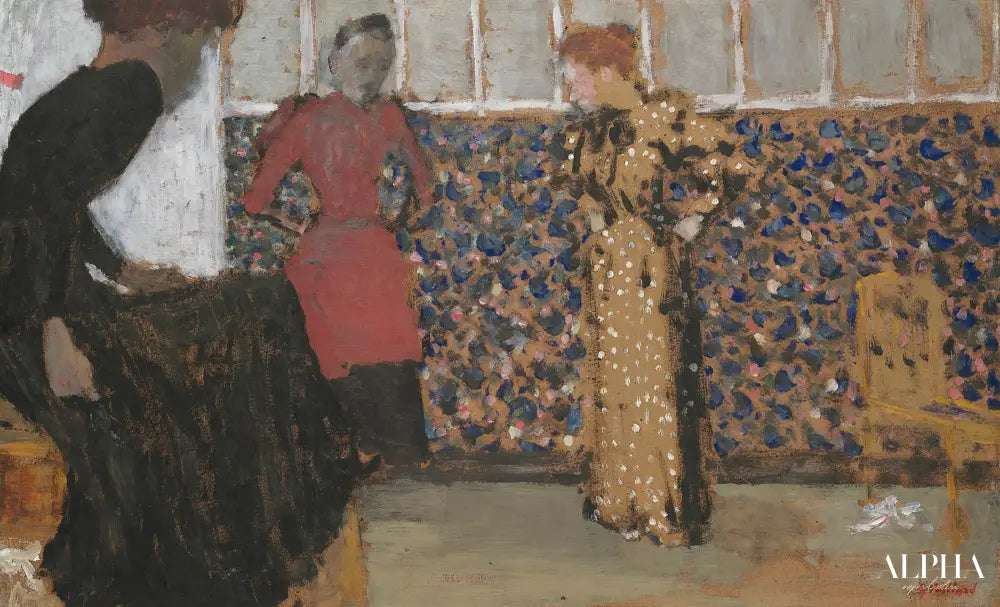 Intérieur, trois femmes en conversation - Édouard Vuillard - Reproductions de tableaux et peintures haut de gamme