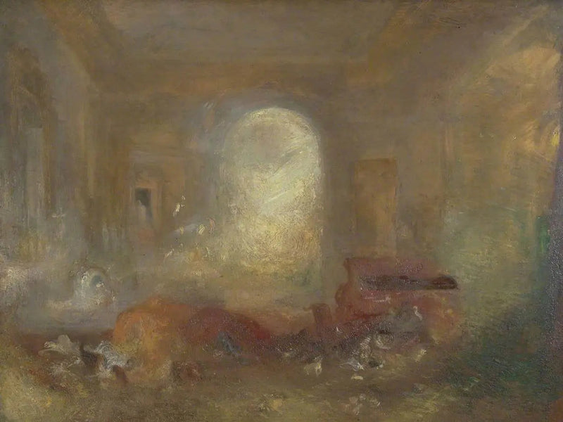 Suuren talon sisustus: Piirustussali, East Cowesin linna - J. M. W. Turner