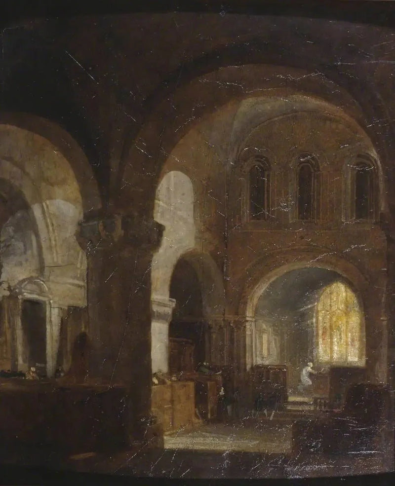 Romaanisen kirkon sisustus - J. M. W. Turner