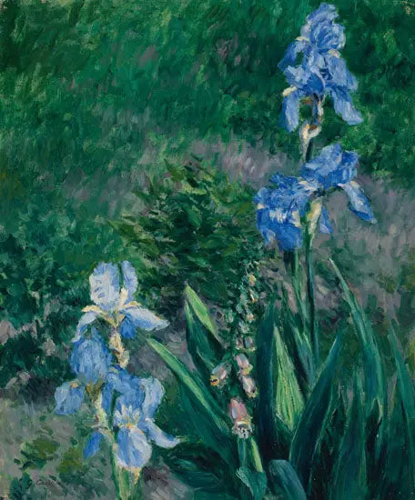 Siniset iirikset, Petit Gennevilliersin puutarha - Gustave Caillebotte