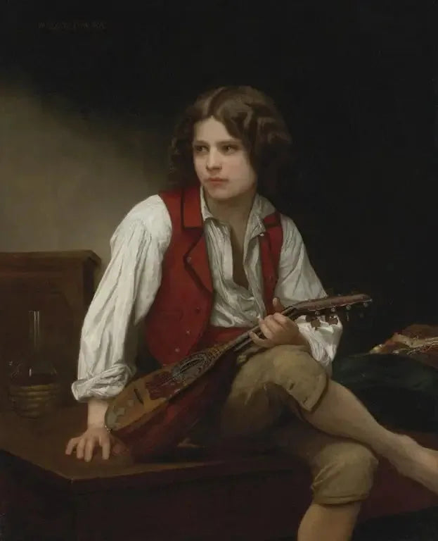 Mandoliinilla soittava italialainen - Bouguereau