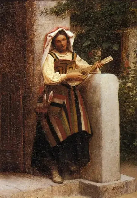 Italialainen mandoliinia soittava - Jean-Léon Gérôme