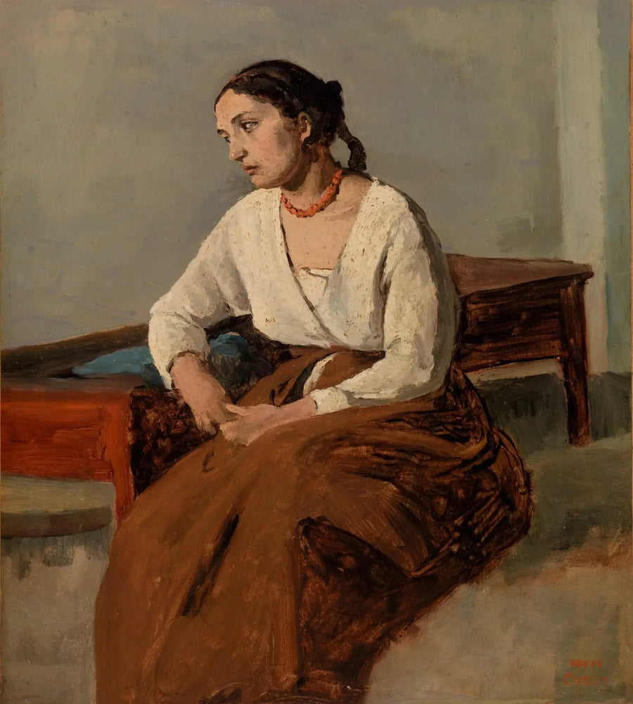 Melankolinen italialainen (Rooma) - Jean-Baptiste Camille Corot