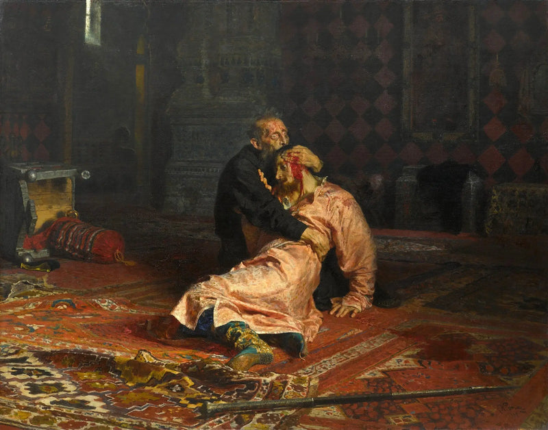 Ivan the Terrible tappaa poikansa - Ilya Repin