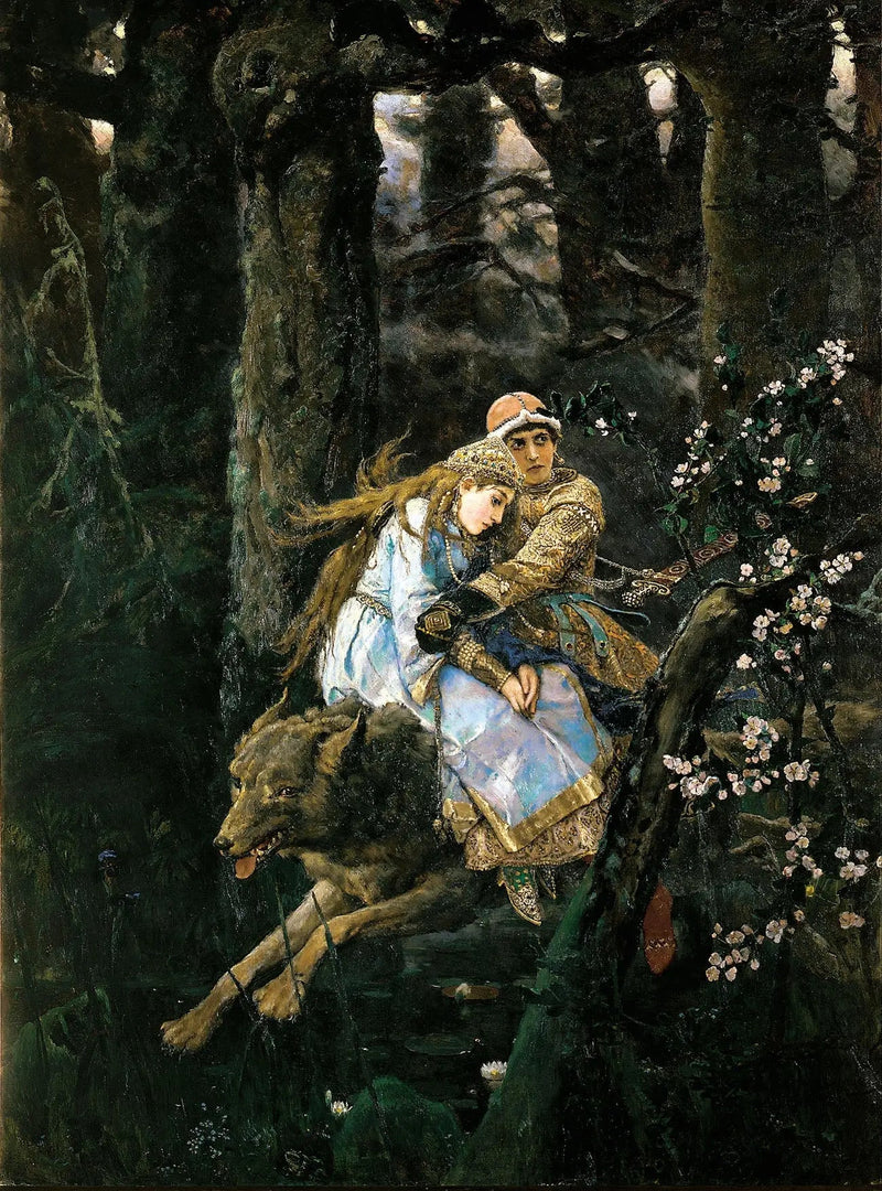 Ivan Tsarévitch ratsastamassa harmaata suden päällä - Viktor Vasnetsov