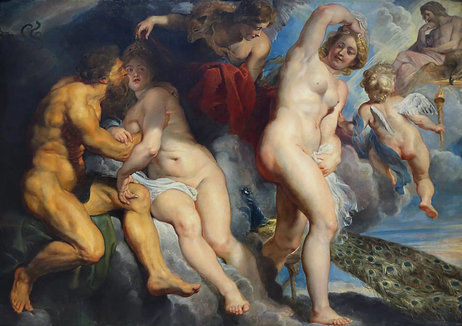 Ixion, Lapin kuningas, joka petettiin Junoa, jonka hän halusi vietellä - Peter Paul Rubens