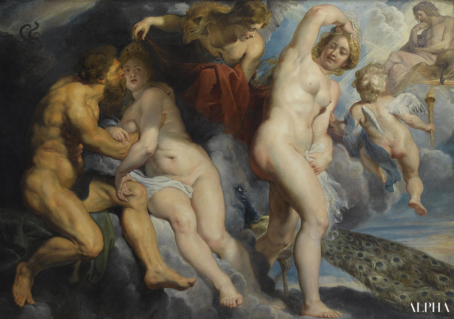 Ixion, Lapithien kuningas, petetty Junonin toimesta, jota hän halusi vietellä - Peter Paul Rubens - Taulujen ja korkealaatuisten maalauksien reproduktiot