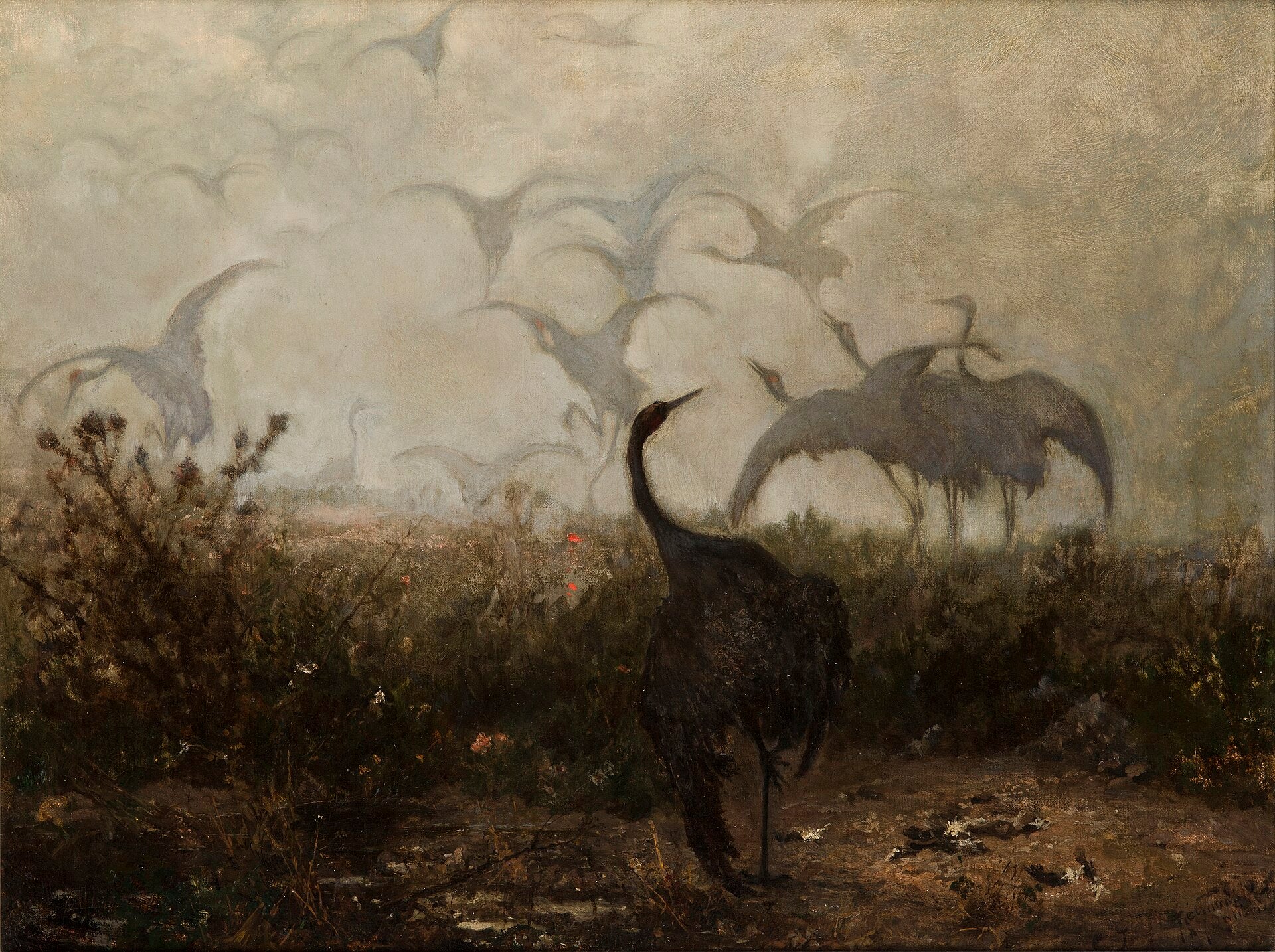 Grues au matin - Józef Chełmoński