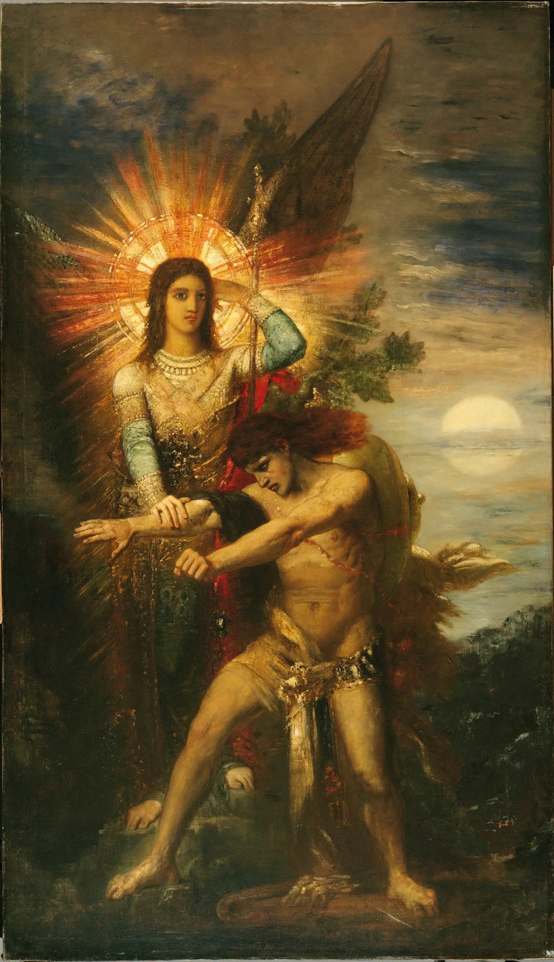 Jacob ja enkeli - Gustave Moreau