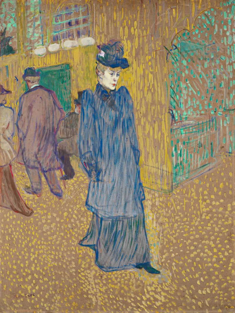 Jane Avril poistumassa Moulin-Rougesta - Henri de Toulouse-Lautrec
