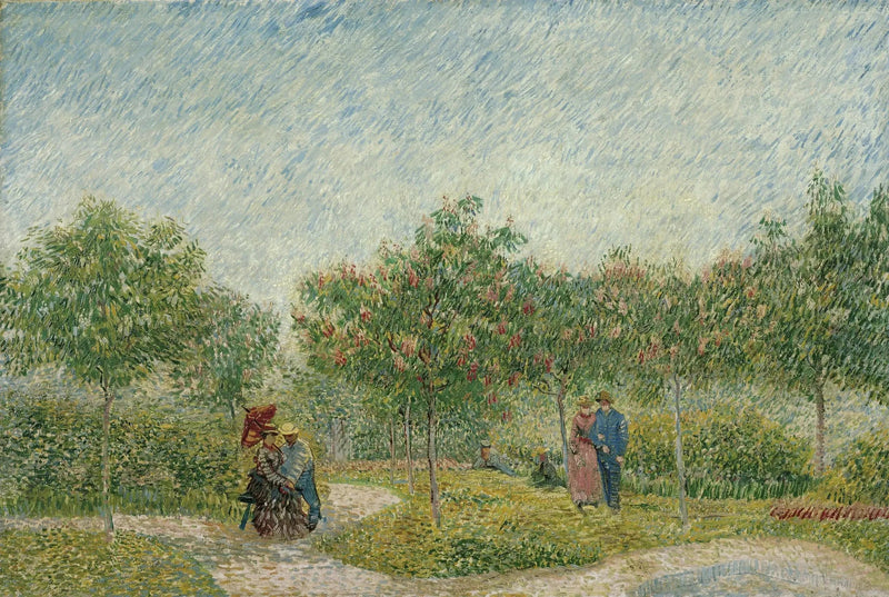 Montmartre-puutarha rakastavaisten kanssa - Vincent van Gogh