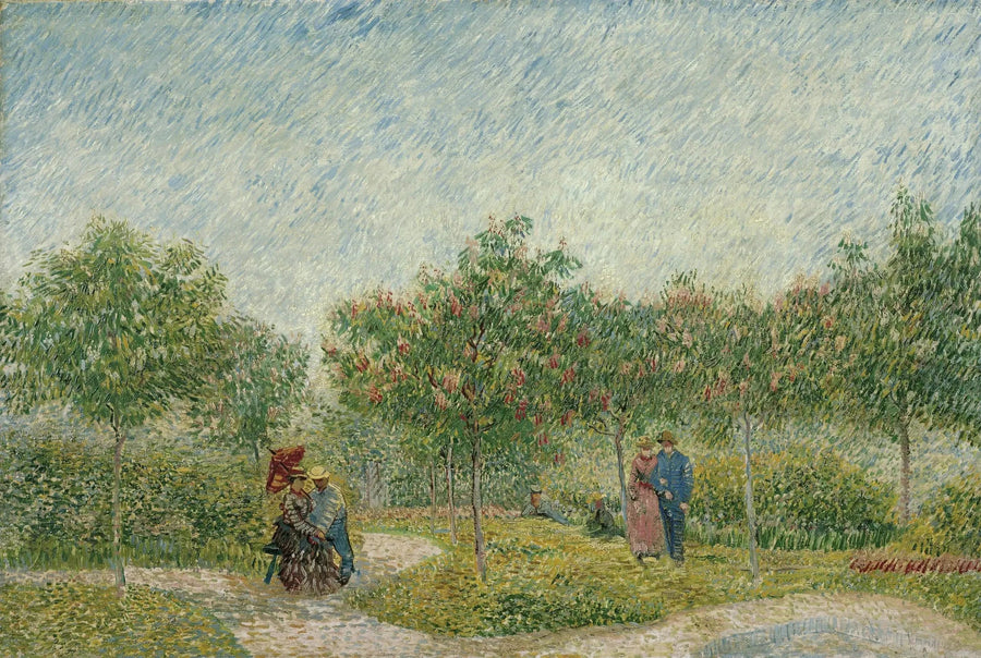 Montmartre-puutarha rakastavaisten kanssa - Vincent van Gogh