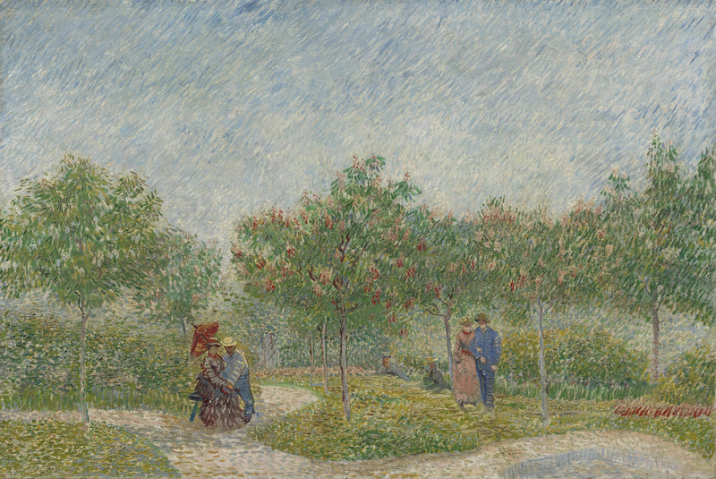 Montmartre-puutarha rakastavaisten kanssa - Vincent van Gogh