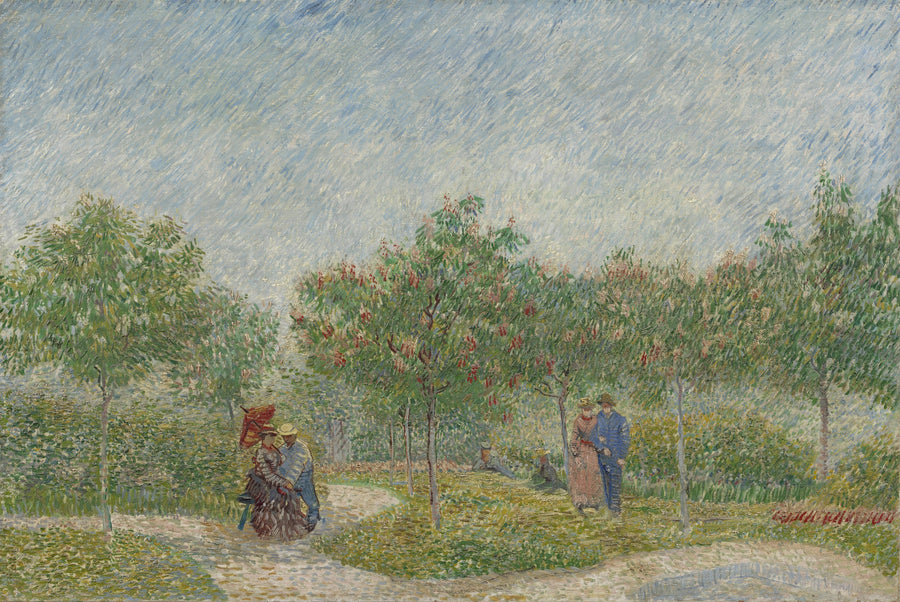 Montmartre-puutarha rakastavaisten kanssa - Vincent van Gogh