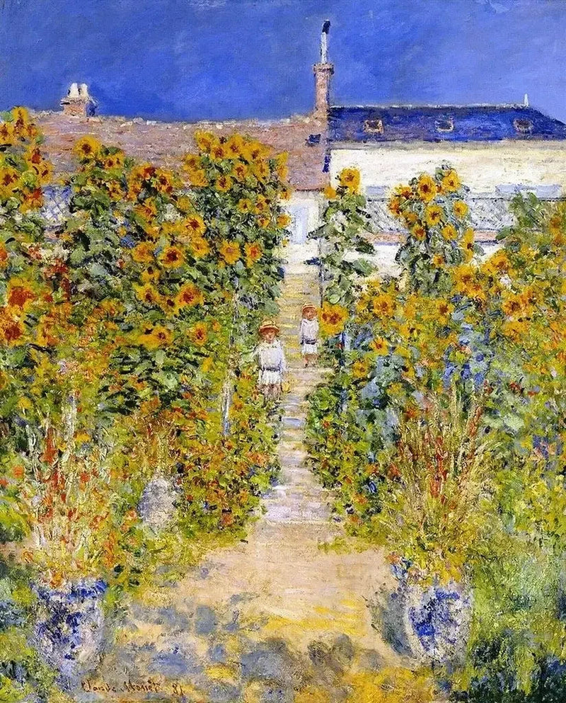Taiteilijapuutarha Vétheuil W684:ssä - Claude Monet