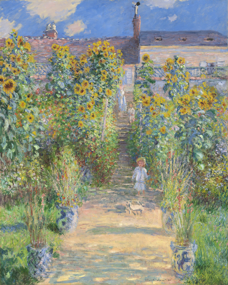 Taiteilijapuutarha Vétheuil W685:ssä - Claude Monet