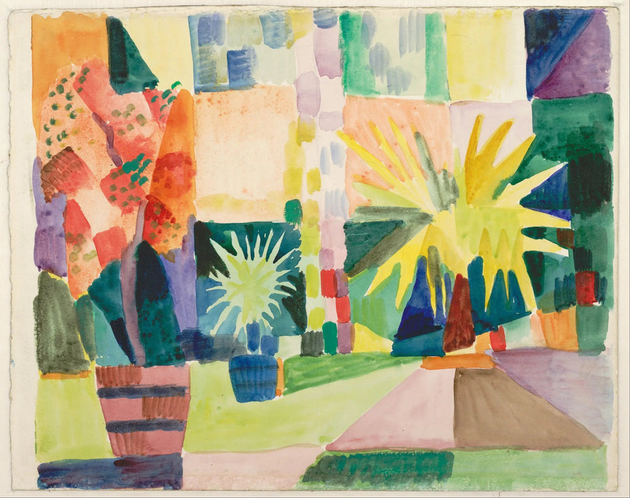 Thunjärven rannalla sijaitseva puutarha - August Macke