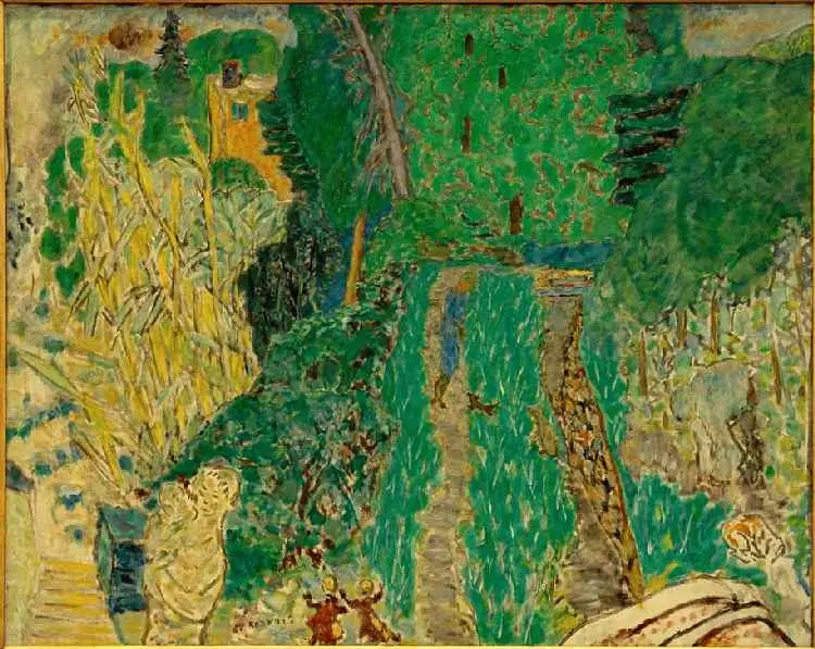 Puutarha pienellä sillalla - Pierre Bonnard