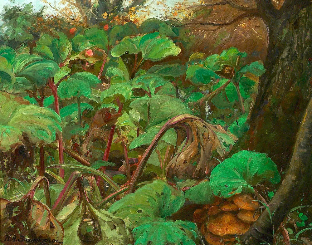 Jardin de rhubarbes à Herlufsholm. - H. A. Brendekilde - Alpha Reproduction