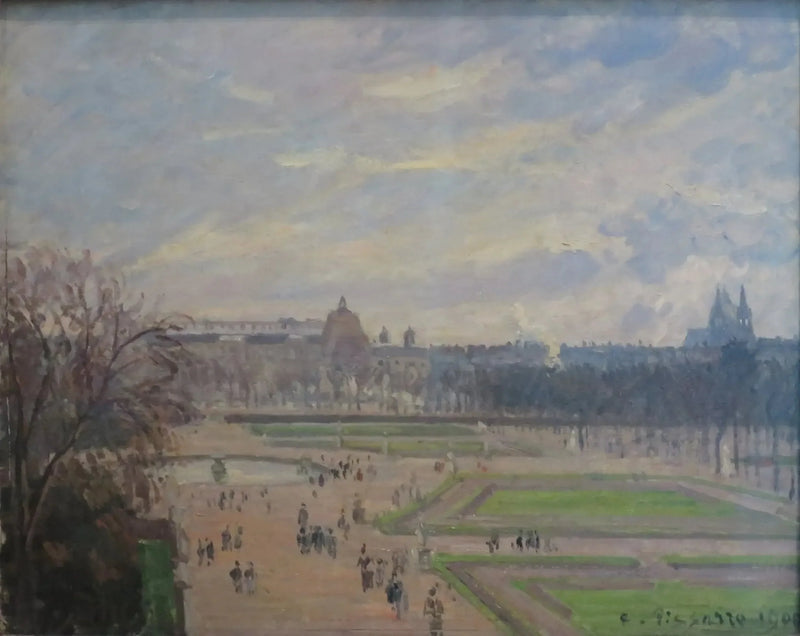 Tuileries'n puutarha, pilvinen ja valoisa sää - Camille Pissarro