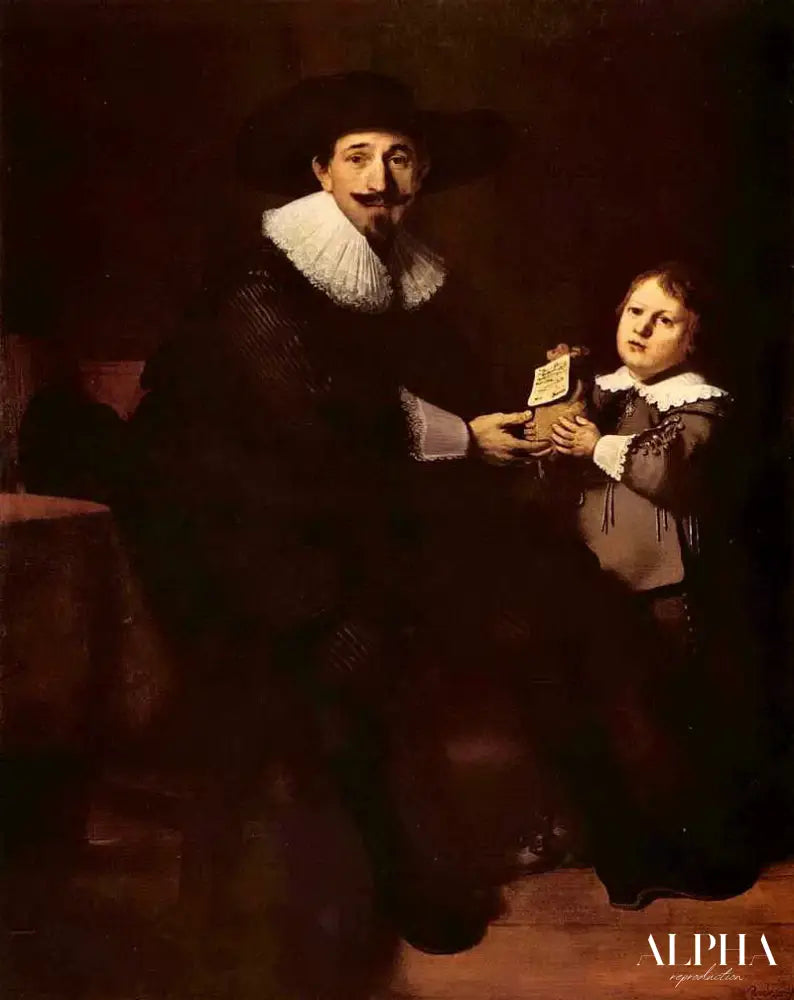 Jean Pellicorne et son fils Caspar - Rembrandt van Rijn - Reproductions de tableaux et peintures haut de gamme