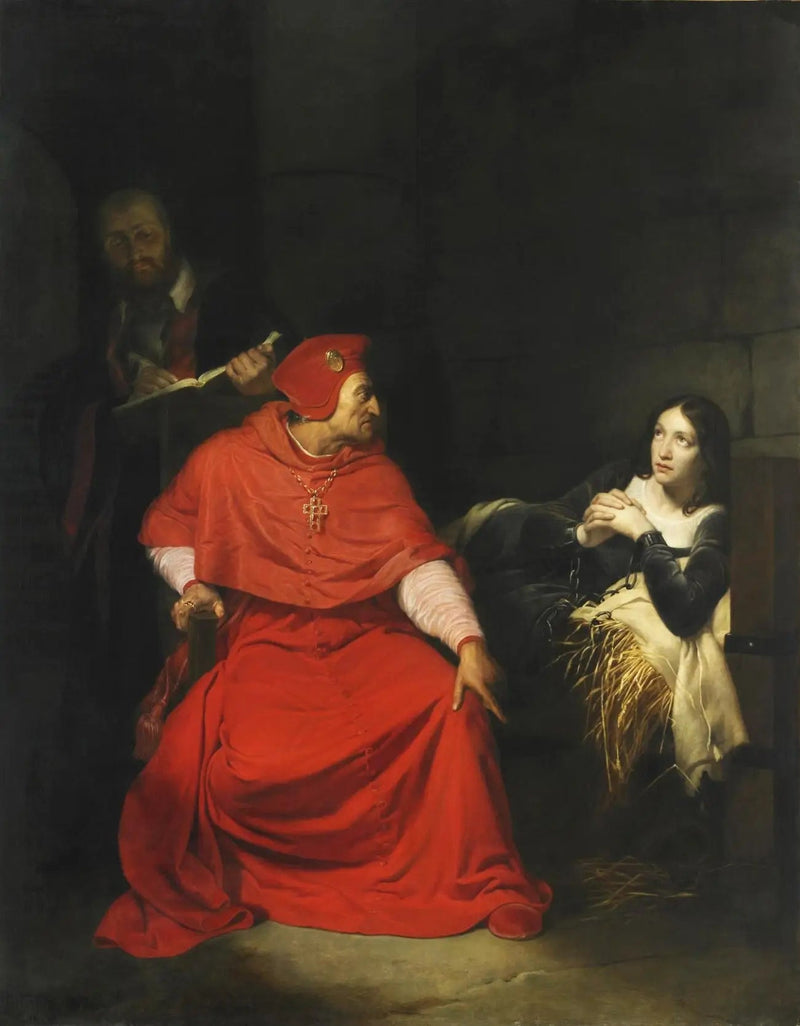 Jeanne d'Arc, sairaana, on näytteillä vankilassaan Winchesterin kardinaalin toimesta - Paul Delaroche
