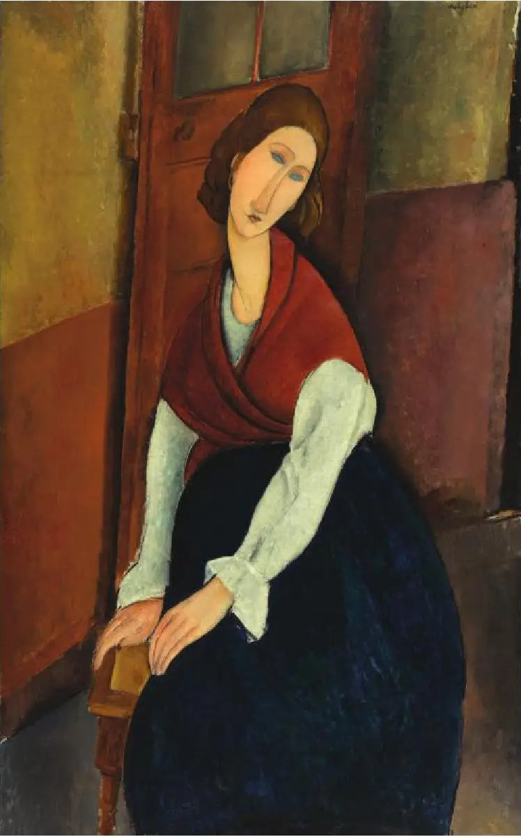 Jeanne Hébuterne oven edessä - Amedeo Modigliani