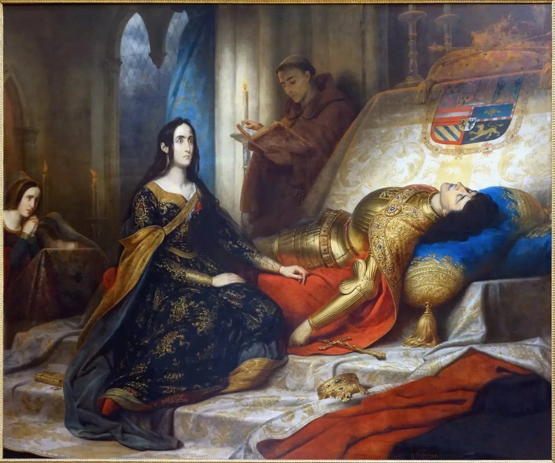 Jeanne la folle odottaa aviomiehensä Philippe le Beau'n ylösnousemusta - Charles de Steuben