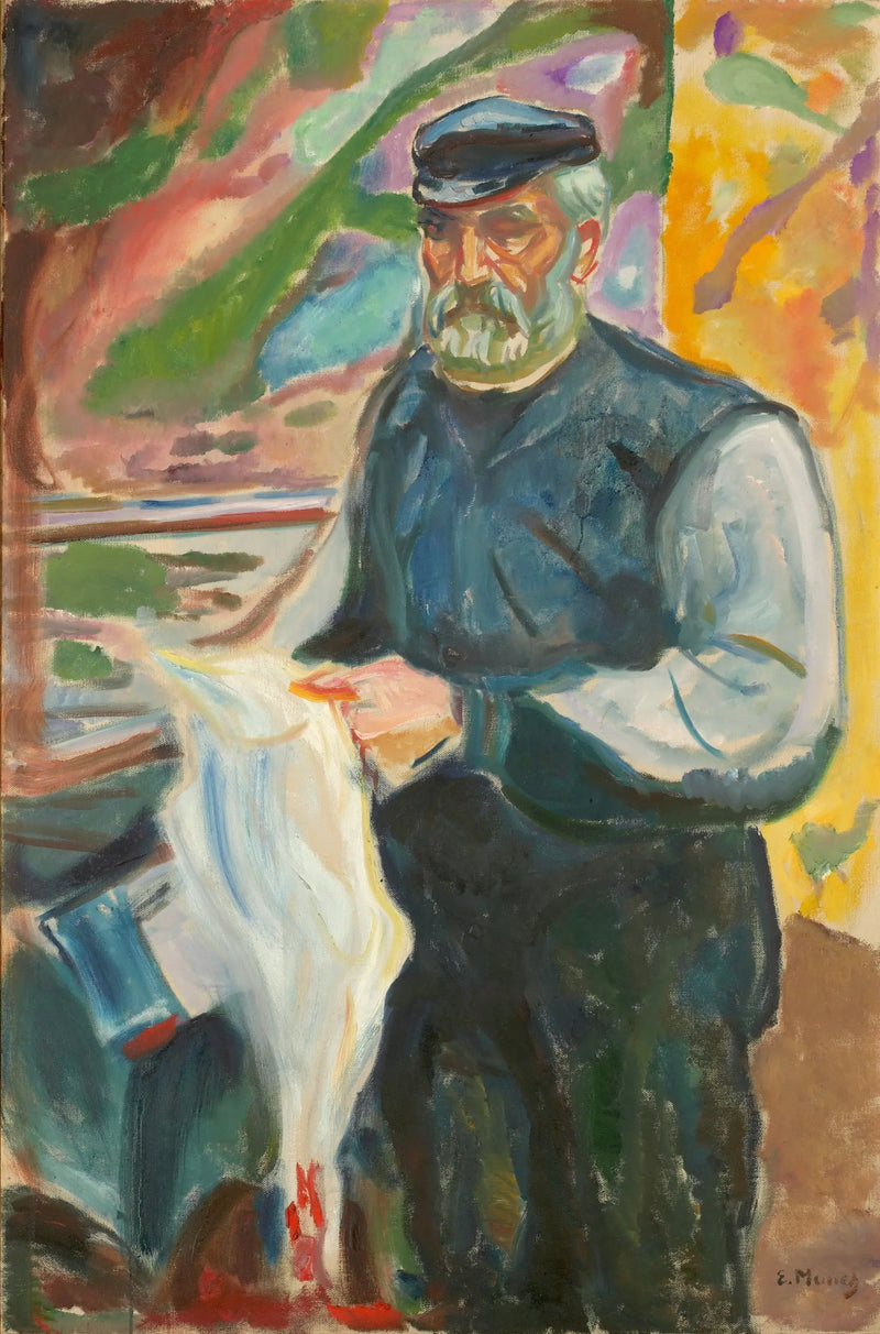 Jensen kuolleen ankan kanssa - Edvard Munch