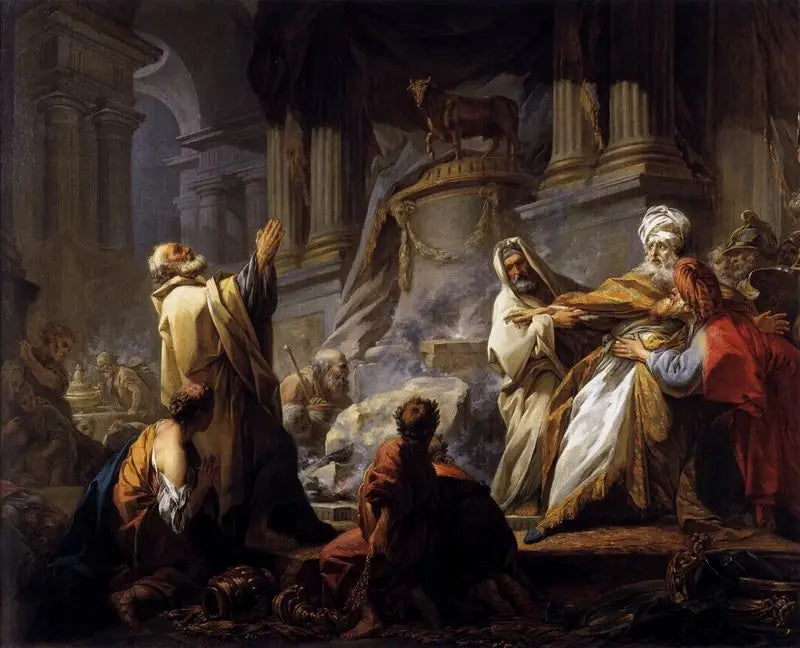 Jéroboam uhrimassa epäjumalia - Jean-Honoré Fragonard