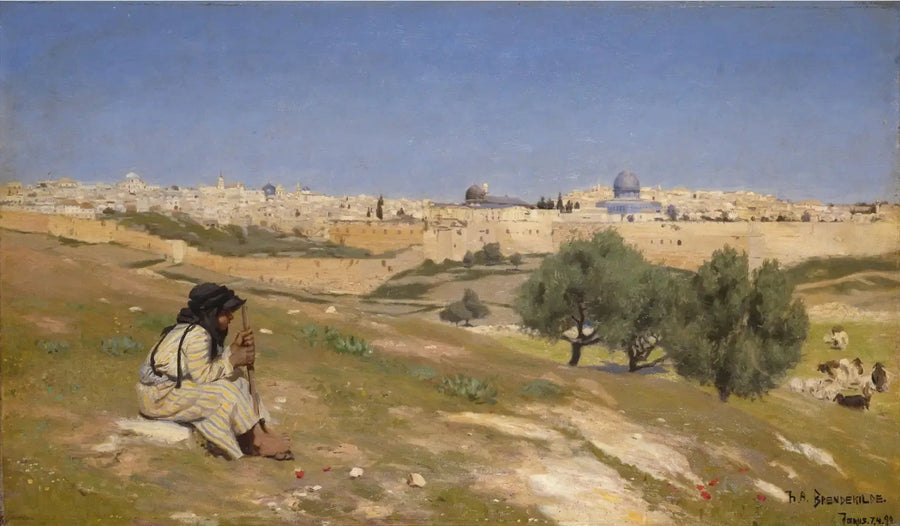 Jerusalemin eteläsuuntainen näkymä - H. A. Brendekilde