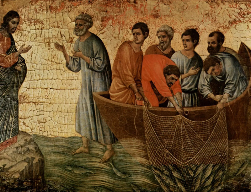 Jeesus ilmestyy Tiberiaksen järvellä - Duccio di Buoninsegna