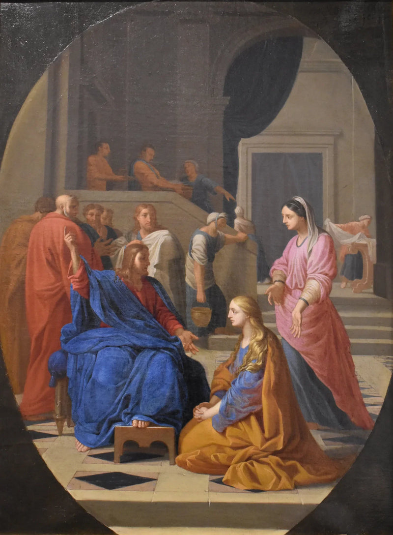 Jeesus Martan ja Marian luona - Eustache Le Sueur