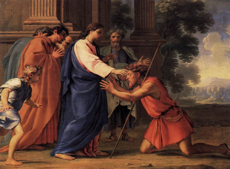 Jeesus Kristus parantamassa sokeaa - Eustache Le Sueur