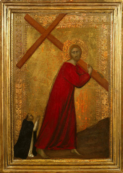 Jésus Christ portant la Croix avec un frère dominicain - Barna da Siena - Alpha Reproduction