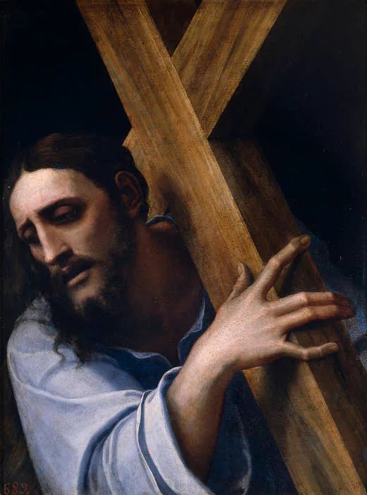 Jésus-Christ portant la Croix - Sebastiano del Piombo image 1 copie peinte à la main à l’huile