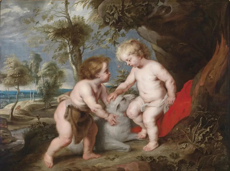 Jeesus ja lapsi Pyhä Johannes lampaansa kanssa - Peter Paul Rubens