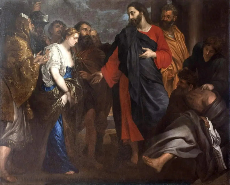 Jeesus ja naisen kirottu - Antoine van Dyck