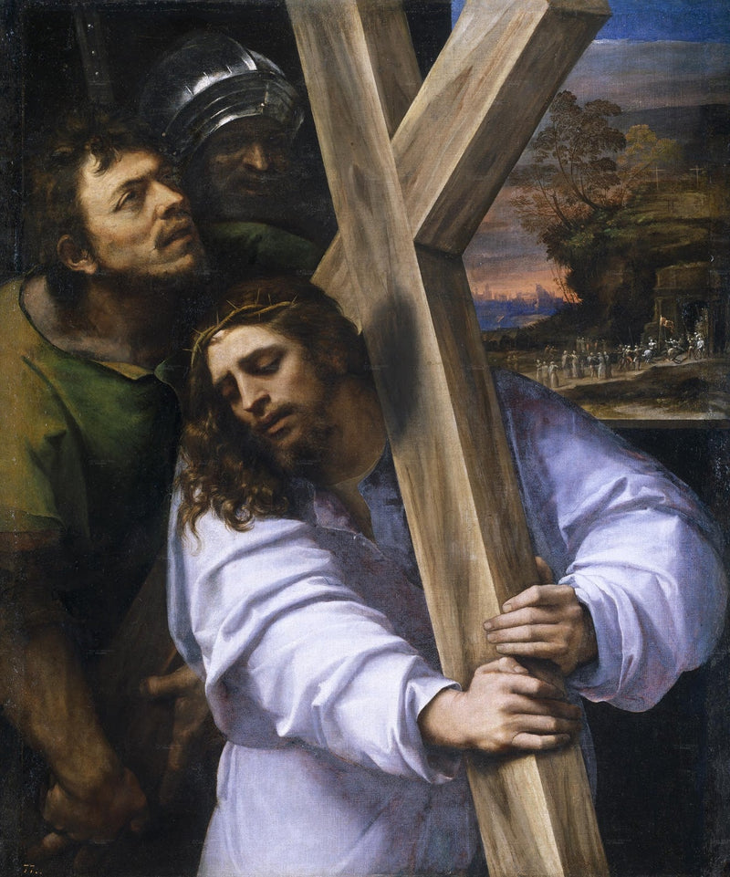 Jeesus ristin kanssa - Sebastiano del Piombo