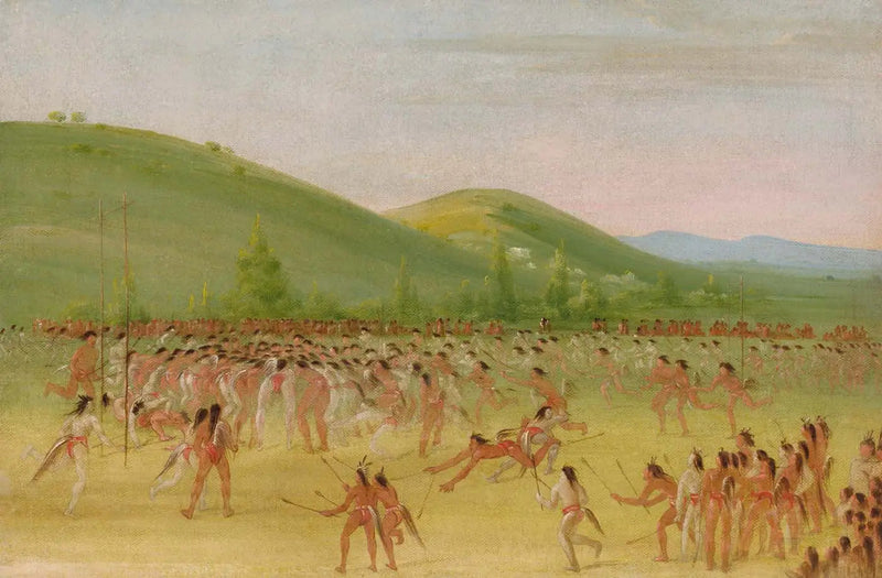Choctawien pallopeli – Ball Down - George Catlin