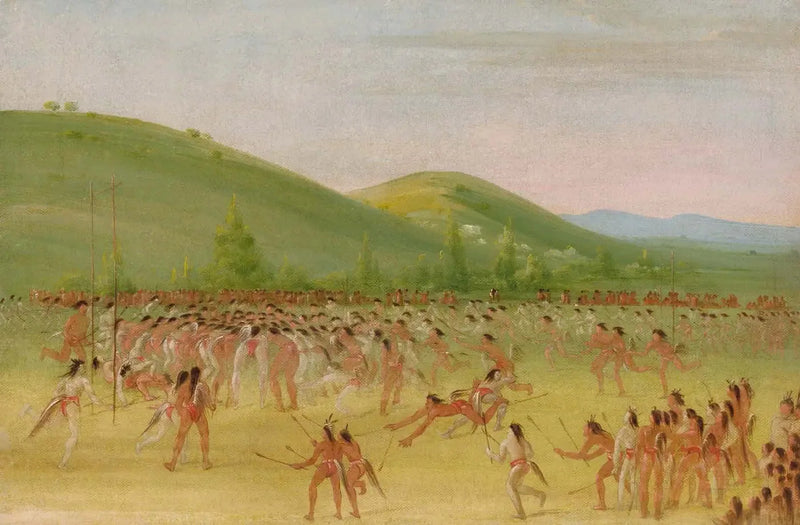 Choctawien pallopeli – Ball Down - George Catlin