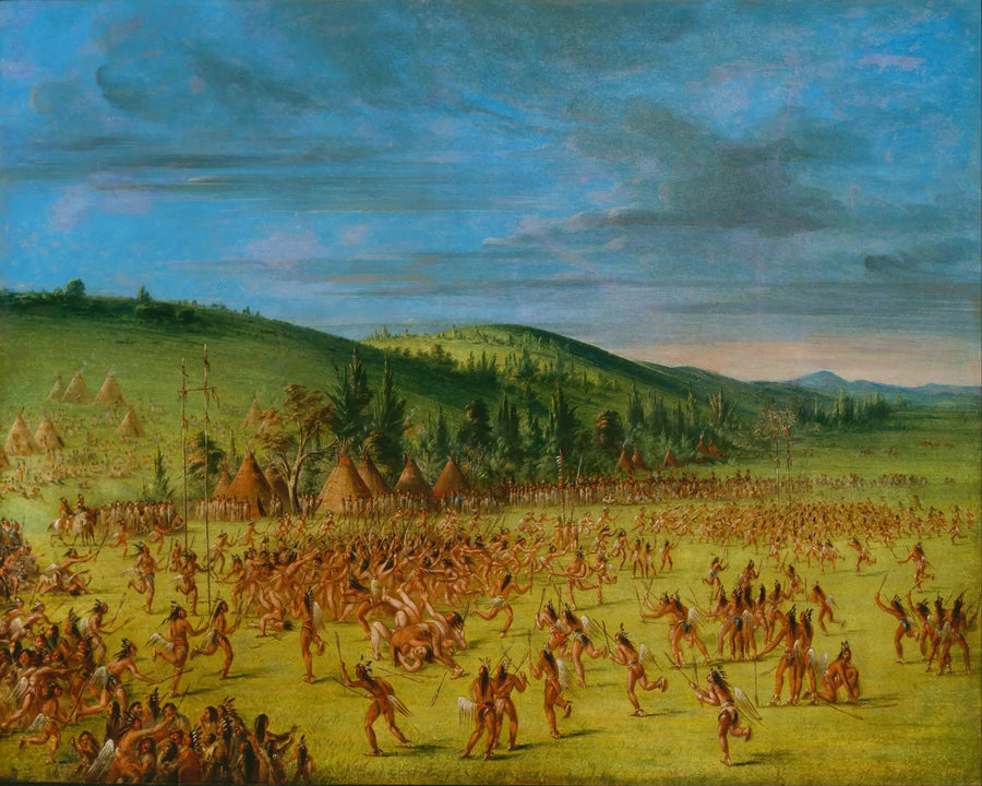 Choctawien pallopeli: Ball Up - George Catlin
