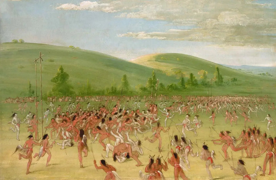Choctawien pallopeli: ilmapallo - George Catlin