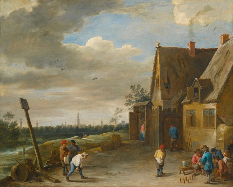 Keilapeli Antwerpenin näkymällä - David Teniers nuorempi