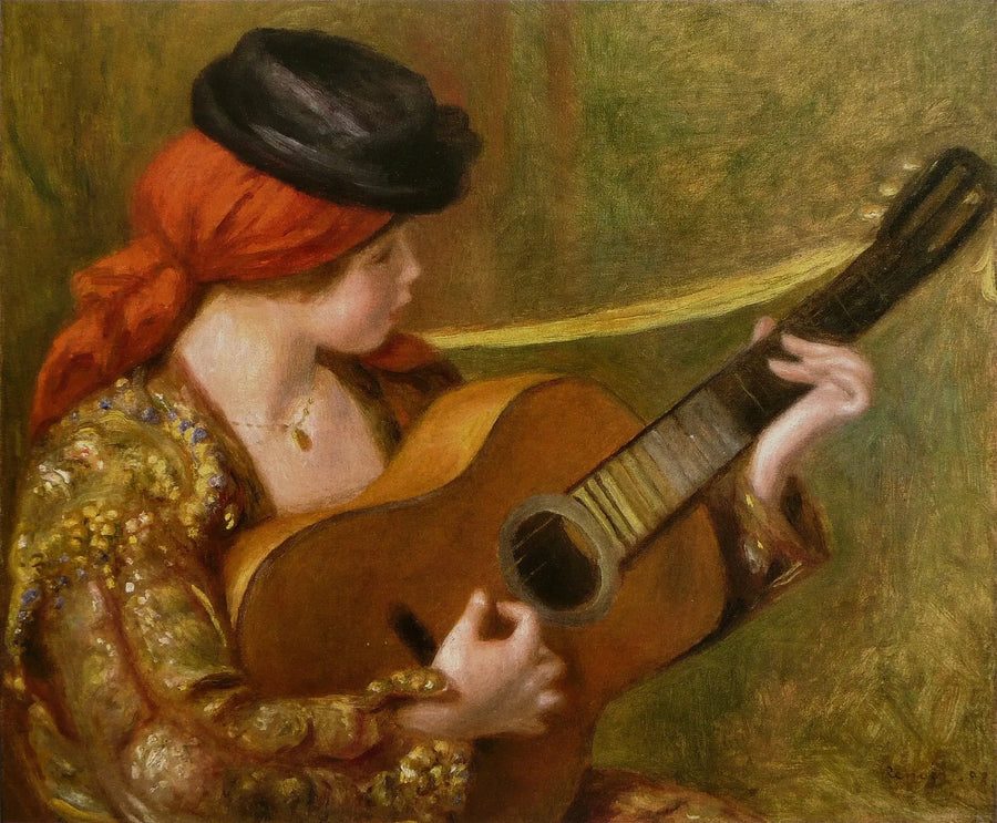 Nuori espanjatar kitaran kanssa - Pierre-Auguste Renoir