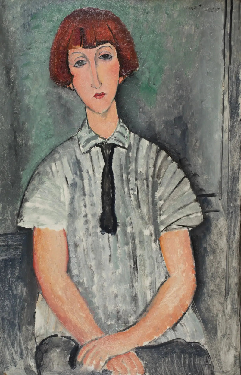 Nuori nainen raidallisessa paidassa - Amedeo Modigliani