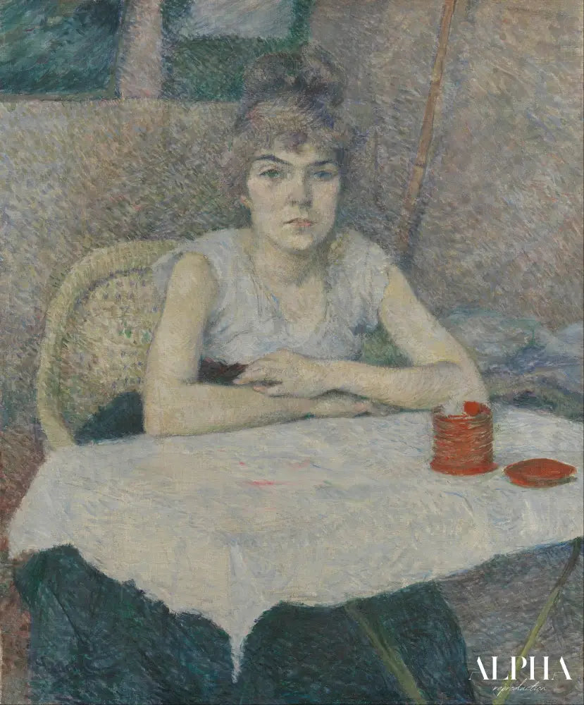 Jeune femme à une table - Toulouse Lautrec - Reproductions de tableaux et peintures haut de gamme