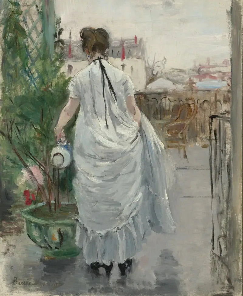 Nuori nainen kastelamassa pensasta - Berthe Morisot