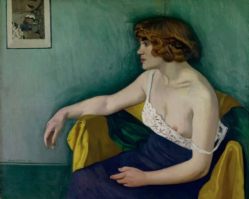 Nuori nainen istuu sivuprofiilissa - Félix Vallotton